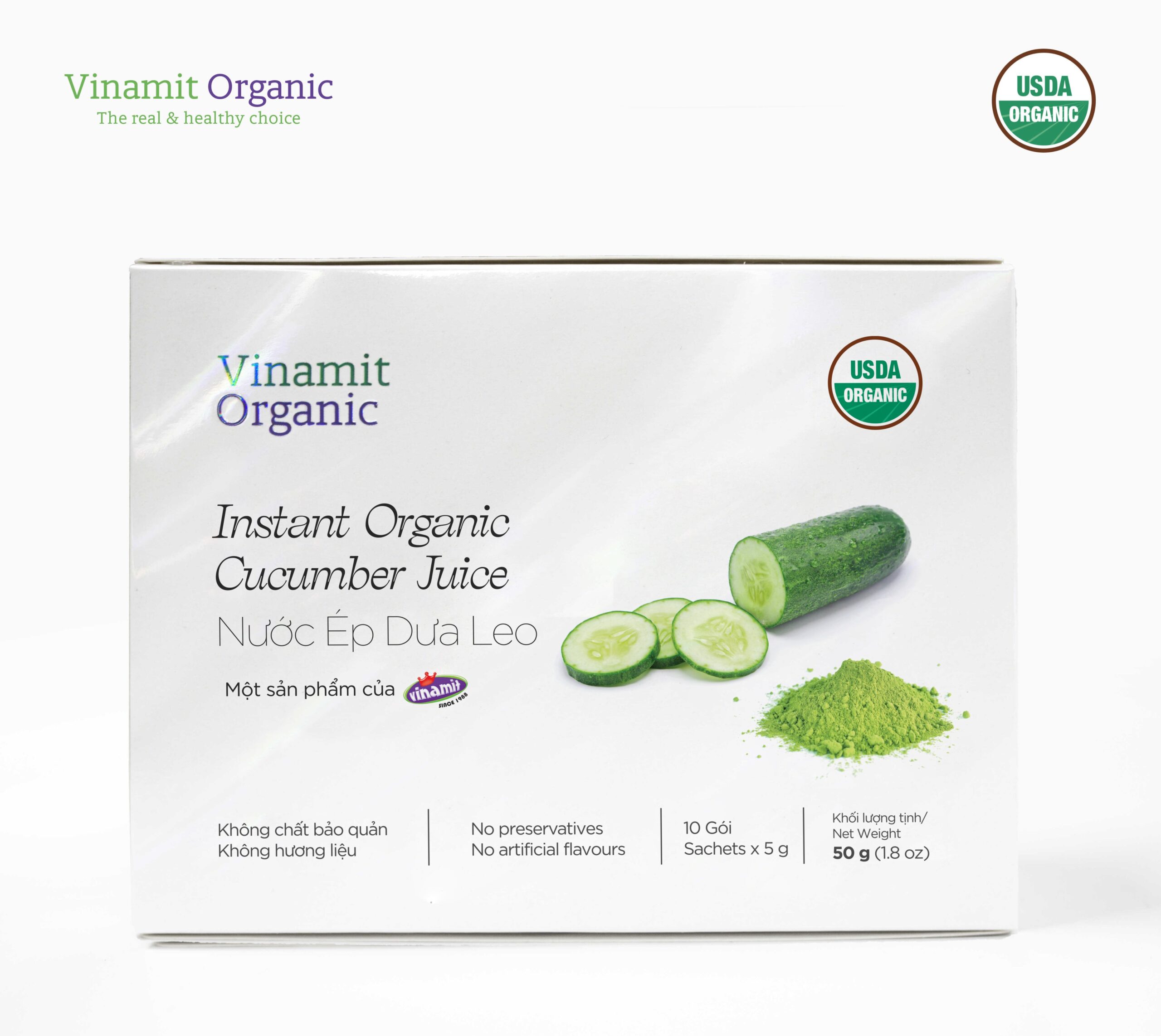 Nước ép dưa leo tươi sấy 50g (10 gói/hộp)